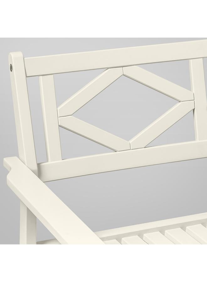 زبون كرسي بمساند للذراعين، للاستخدام الخارجي، أبيض/بيج - Image 2