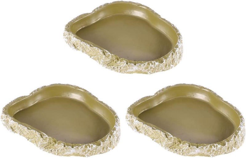SUPVOX 3pcs Bearded Dragon Food Bowl Resin Reptile Water Dish Snake Tank Accessories - Image 1