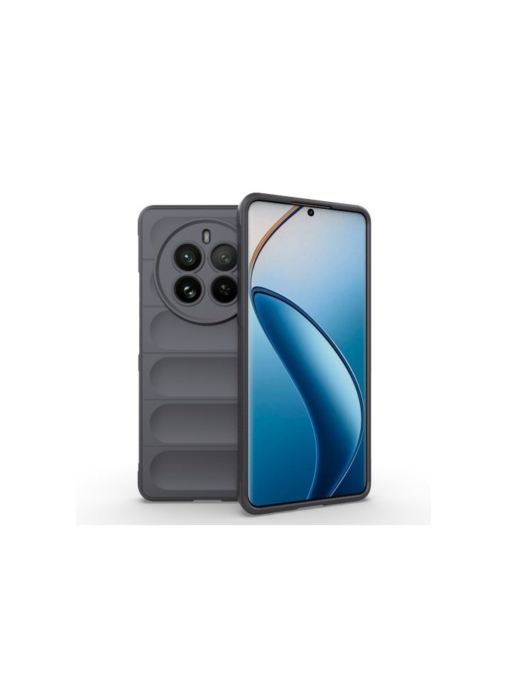Generic For Realme 12 Pro/12 Pro Plus Concave Tpu Silicone Back Cover, Luxury Silicone Anti Shocks And High Protective Compatible with Realme 12 Pro/12 Pro Plus (6.7'') (Dark Grey)  - Image 1