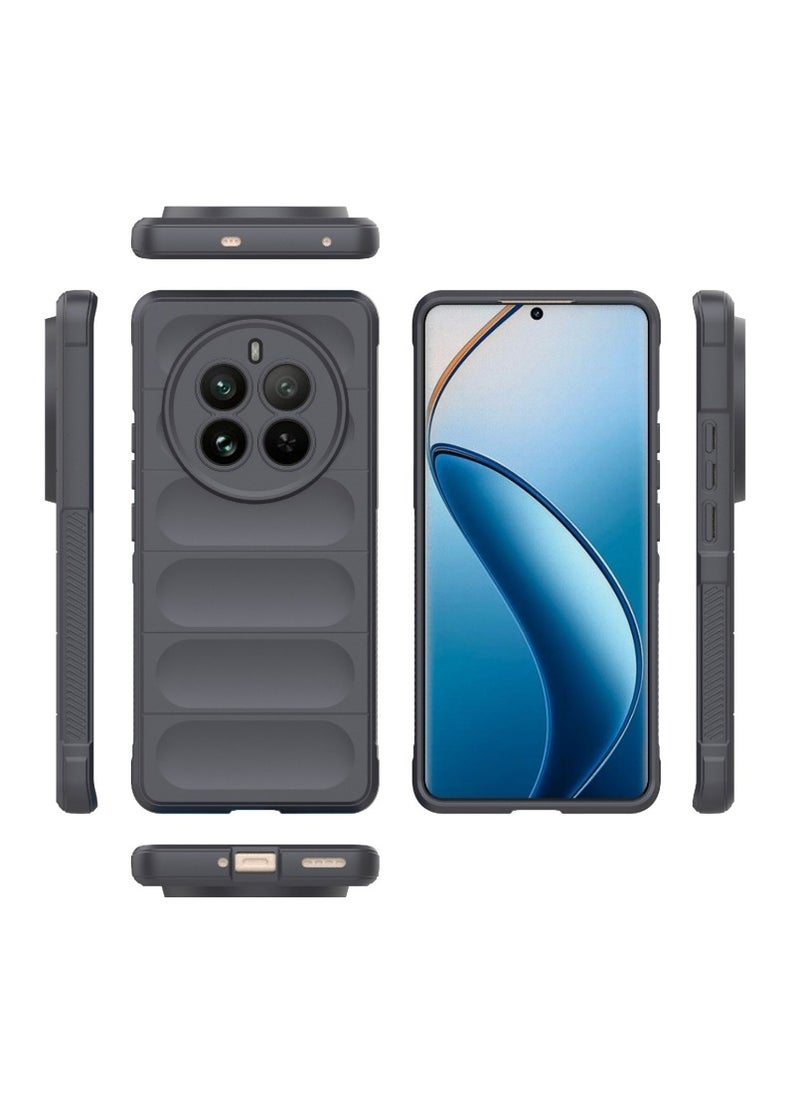 Generic For Realme 12 Pro/12 Pro Plus Concave Tpu Silicone Back Cover, Luxury Silicone Anti Shocks And High Protective Compatible with Realme 12 Pro/12 Pro Plus (6.7'') (Dark Grey)  - Image 3