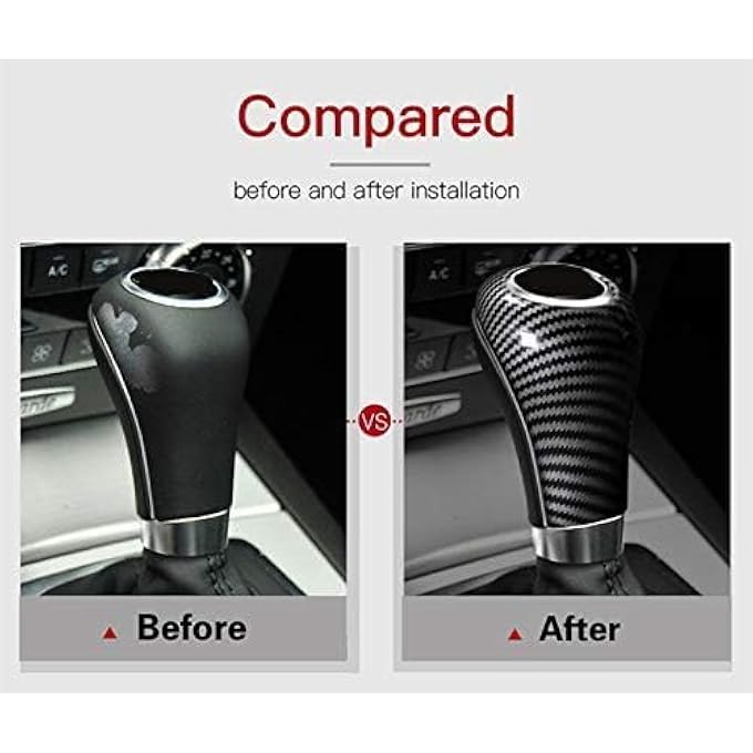 rayihni Gear Shift Knob Cover Protective Compatible with Mercedes Benz 20042014 Interior Accessories  Carbon fiber Black - Image 5