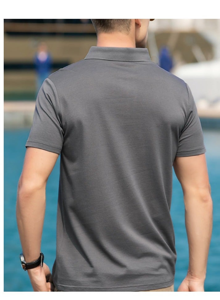 Jeep Flip Collar Business Gentleman Short Sleeved Shirt - Image 5