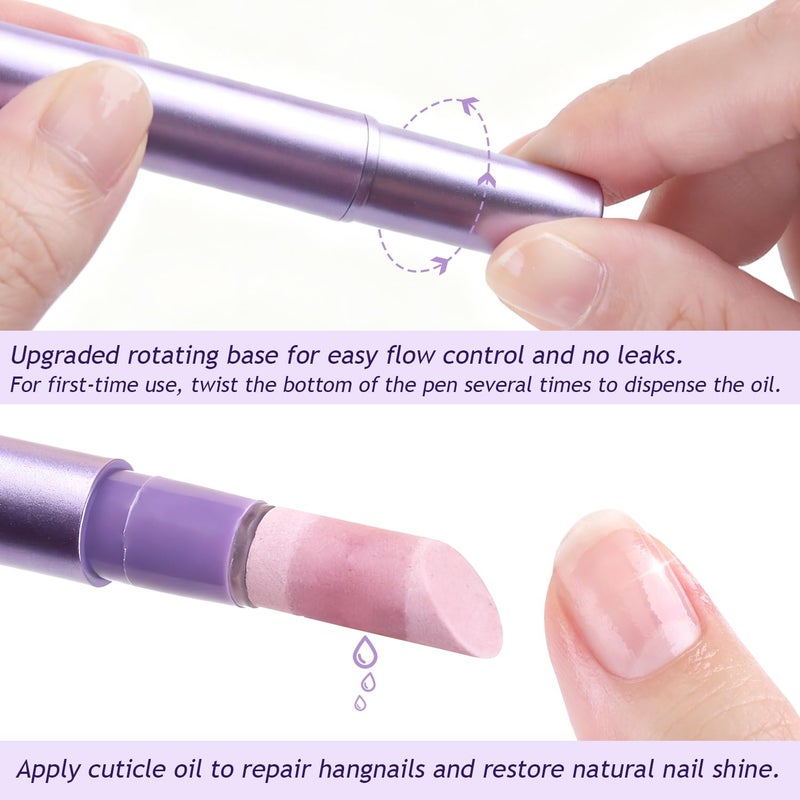 Furtherpretty 5PCS Cuticle Oil Pusher Pen Set, 2-in-1 Ceramic Cuticle Pushers with Oil for Nail Repair, Hangnail & Dry Cuticle Removal, Nail Care Pens for Manicure & Pedicure, Professional Salon Tools - Image 4