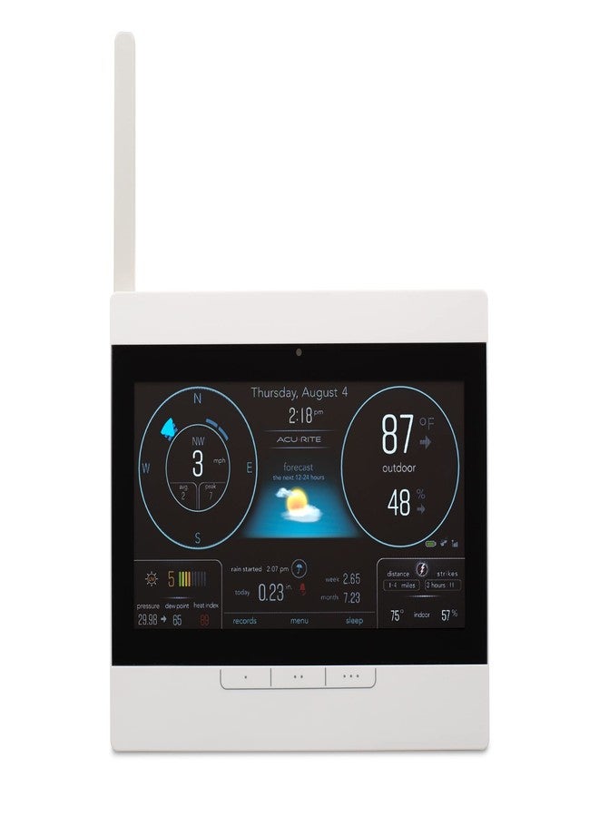AcuRite Atlas Home Weather Station High-Definition Display for Temperature, Humidity, Wind Speed, Wind Direction, Hyperlocal Forecast, and Programmable Alerts with Built-in Barometer - White (06104M) - Image 1