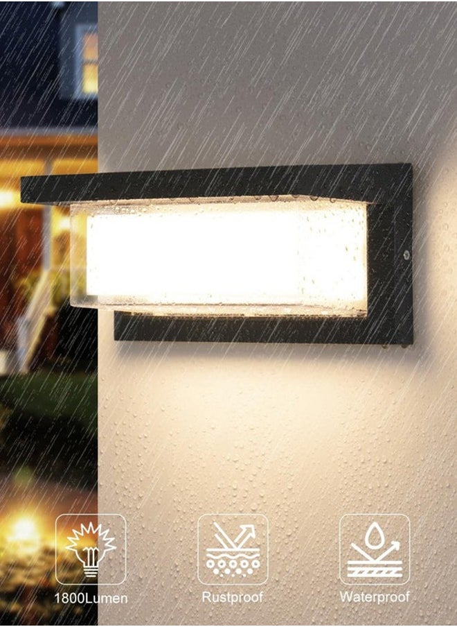 Sweet Life - Modern Outdoor Wall Lights, Solar wall light, Warmwhite 3000K Wall Mounted Lamps, Aluminum Matte Black Porch Patio Light, IP65 Waterproof for Hallway Stairs Gardens - Image 1