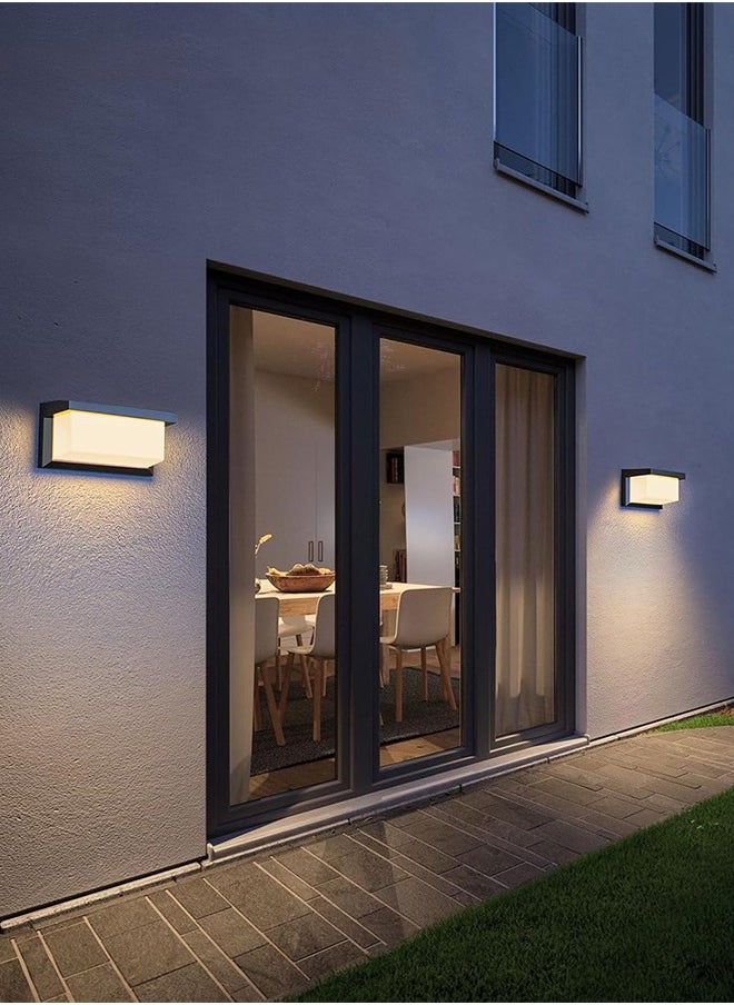 Sweet Life - Modern Outdoor Wall Lights, Solar wall light, Warmwhite 3000K Wall Mounted Lamps, Aluminum Matte Black Porch Patio Light, IP65 Waterproof for Hallway Stairs Gardens - Image 1