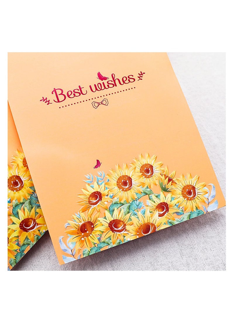 3 Pcs Thank You Card, Flowers Bouquet Pop up Cards, Thanks Cards from Daughter Son, Greeting Pop-up Card with Envelopes