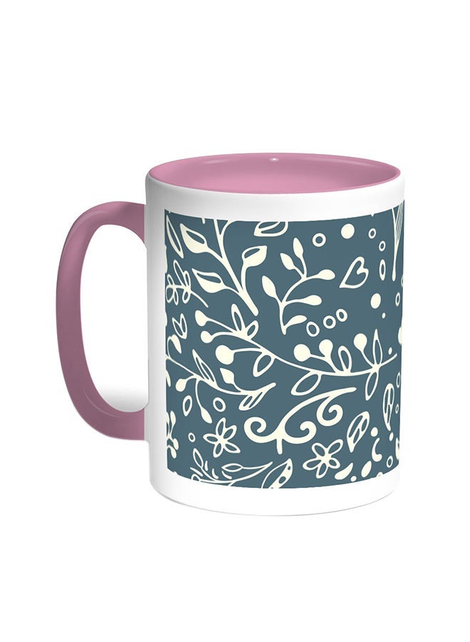 RYN Decorative - Tree Paper Printed Coffee Mug Pink/White 11ounce