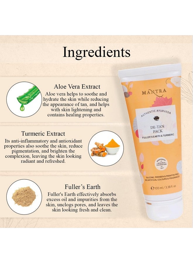 Mantra Herbal De-Tan Pack Fuller’s Earth & Turmeric - 100 ml | Controls Excess Oil and Detans Skin | For Best Results, Use it with Mantra Herbal's Gulab Arka - Image 4