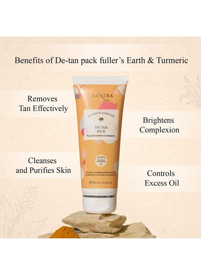 Mantra Herbal De-Tan Pack Fuller’s Earth & Turmeric - 100 ml | Controls Excess Oil and Detans Skin | For Best Results, Use it with Mantra Herbal's Gulab Arka - Image 2