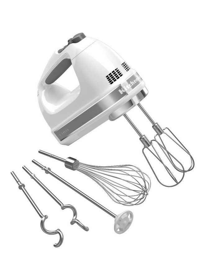 KitchenAid 9-Speed Digital Hand Mixer with Turbo Beater II Accessories and Pro Whisk - White - Image 1