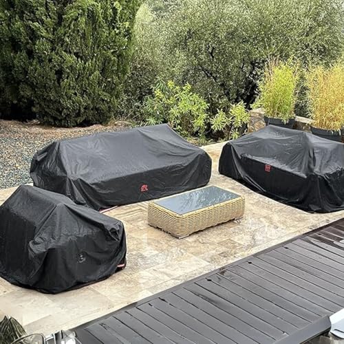 Turtle Life Patio Sofa Cover, Outdoor Heavy Duty Durable UV Water Resistant Anti-Fading Loveseat Cover with 2 Upgrade Air Vents and 2 Buckles, Black, 84" W x 37" D x 35" H - Image 5