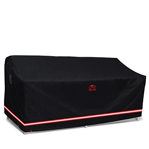 Turtle Life Patio Sofa Cover, Outdoor Heavy Duty Durable UV Water Resistant Anti-Fading Loveseat Cover with 2 Upgrade Air Vents and 2 Buckles, Black, 84" W x 37" D x 35" H - Image 1