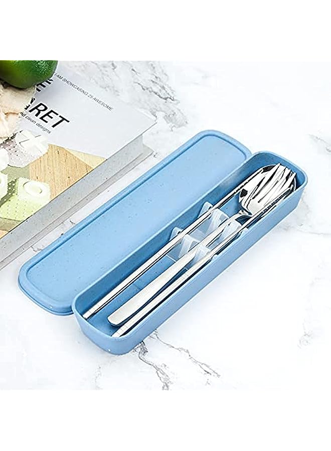 PROMASS Steel Flatware Set Food Chopsticks Fork Spoon Cutlery Set Dessert Spoon Dinnerware Set With Box - Image 1