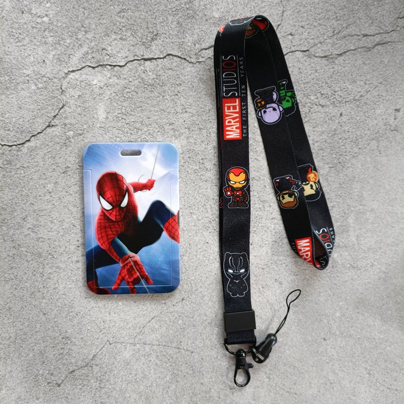 Creative Marvel Cartoon Card Holder Marvel 47 + Long Lanyard 