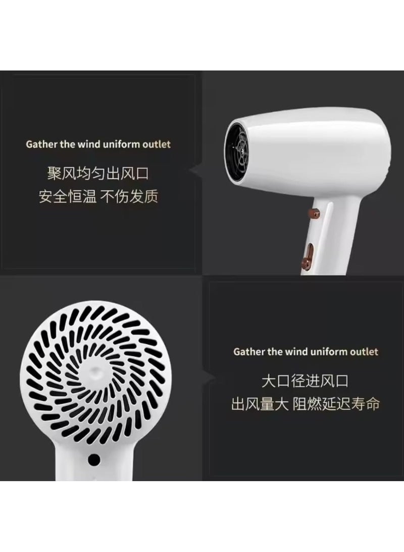 Tradeo Wall-Mounted Hair Dryer, Electric Bathroom Hairdryer with Coiled Cord Wall Hung Hair Dryer for Hotel Bathroom Home and Travel, White - Image 5