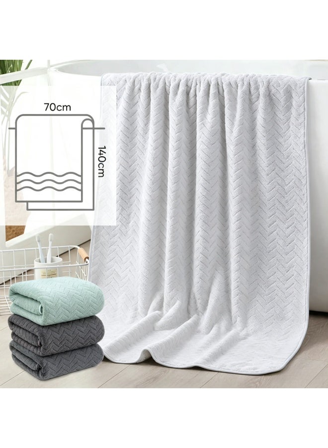 Multi Pack Large Microfiber Bath Towel Set 70 x 140 cm, Soft Absorbent Quick Dry Towels, Machine Washable for Bathroom Shower Gym Spa Travel - Image 3