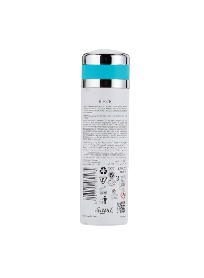 Sapil Rave for Men Deodorant 200ml - Image 2