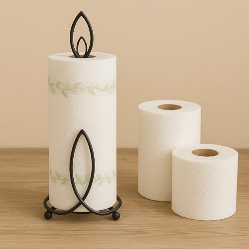 Kundi Wrought Iron Tissue Roll/Paper Towel Holder for Kitchen and Dining Table (Oval Shape) - Image 5