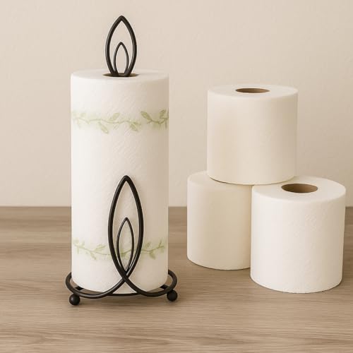 Kundi Wrought Iron Tissue Roll/Paper Towel Holder for Kitchen and Dining Table (Oval Shape) - Image 4