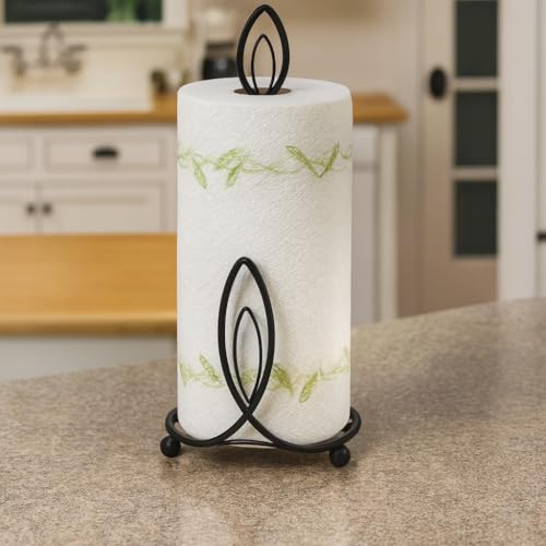 Kundi Wrought Iron Tissue Roll/Paper Towel Holder for Kitchen and Dining Table (Oval Shape) - Image 1