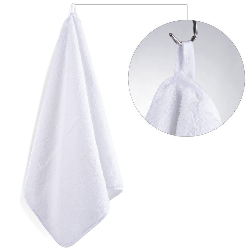 POLYTE Quick Dry Lint Free Microfiber Hand Towel, 16 x 30 in, Set of 4 (White) - Image 3