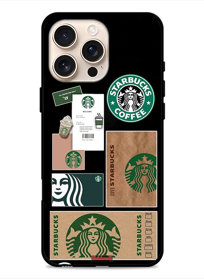 Tolwak Apple iPhone 16 Pro Protective Case Cover Starbucks Sticker - Image 1