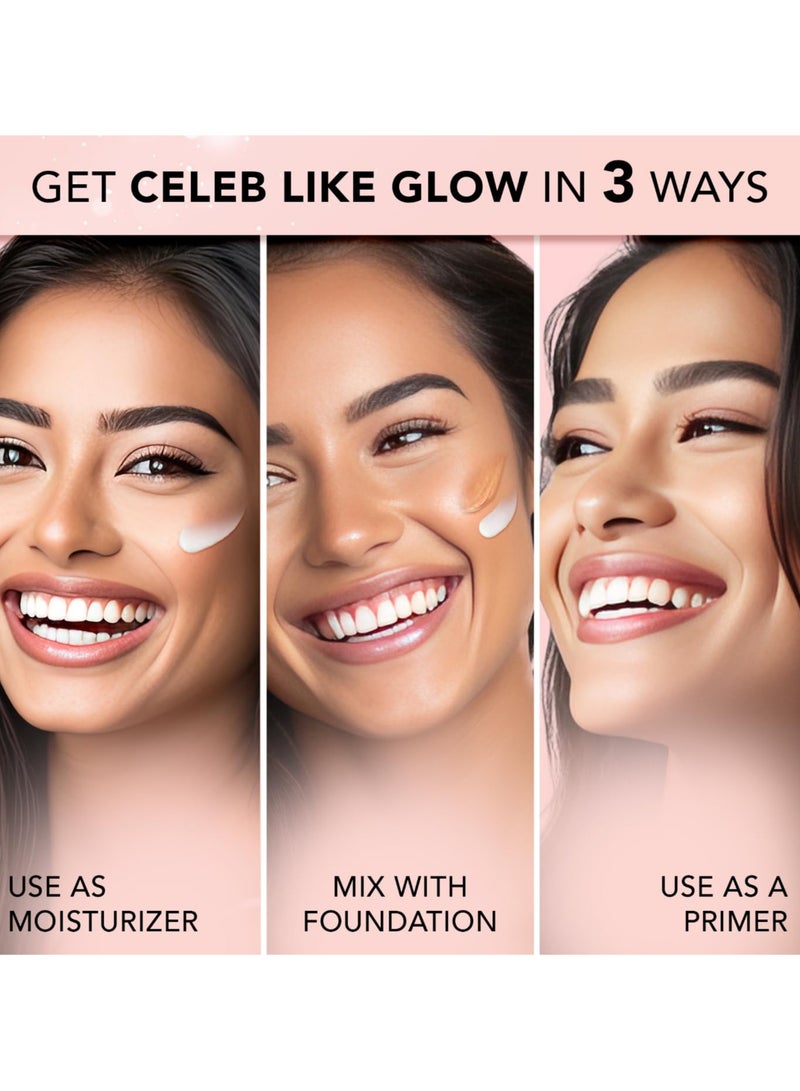 Facescanada Strobe Cream - Rose Gold, 30ml | Primer + Highlighter + Moisturizer | Shea Butter & Hyaluronic Acid | Intense Hydration | Flawless Radiant Dewy Skin | Illuminating & Glowing Makeup Base - Image 2