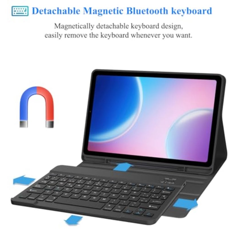 Keyboard Case with Mouse for Honor Pad X9a 11.5 inch 2025, Detachable Bluetooth Keyboard for Honor Pad X9a 11.5", Rechargeable Keyboard Cover, 3 Angle Adjustment - Image 5