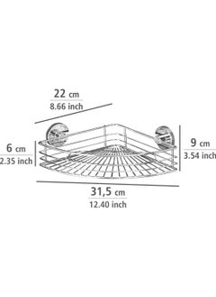 Wenko Wenko VacuumLoc corner shelf Bari Fixing without drilling, Metal Steel  - Image 4