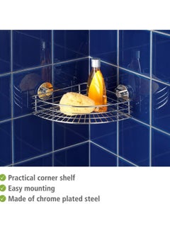 Wenko Wenko VacuumLoc corner shelf Bari Fixing without drilling, Metal Steel  - Image 5