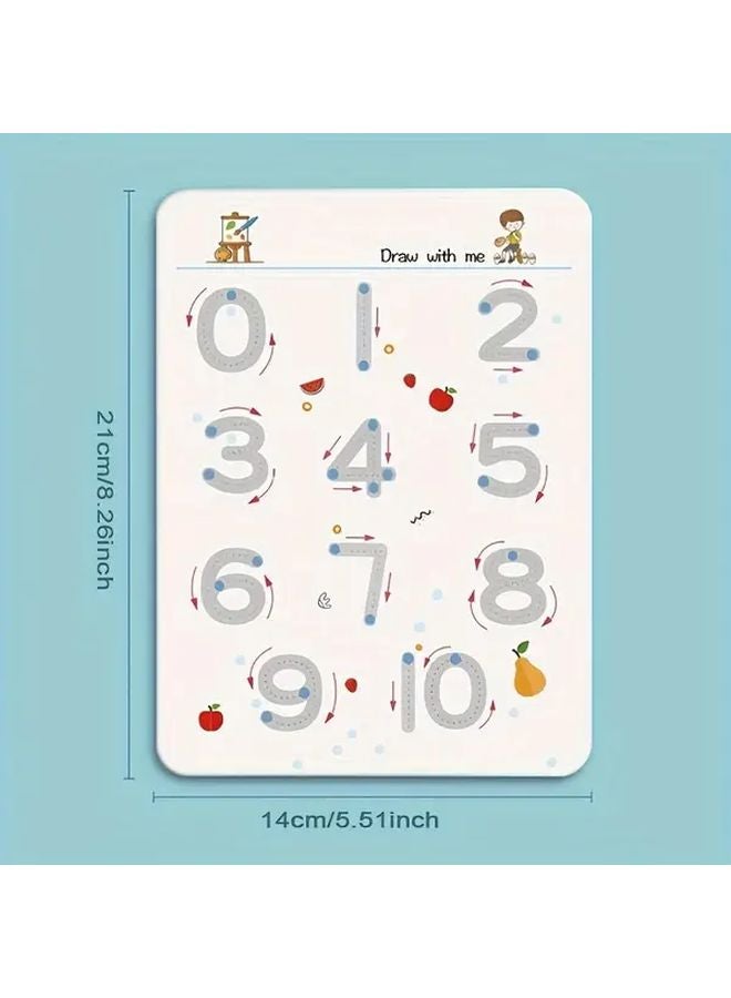 دفتر التدريب السحري القابل لإعادة الاستخدام للأطفال مع إرشادات كتابة الأرقام والحروف - Image 4