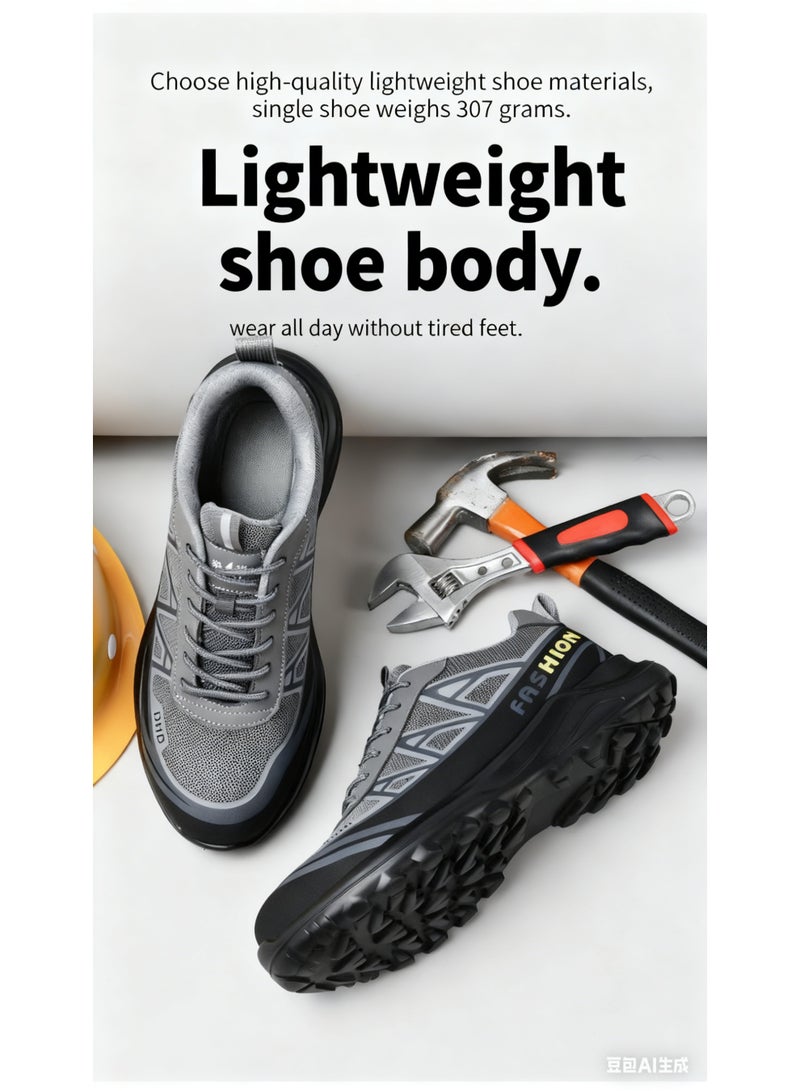 سكاي فيو أحذية أمان للرجال والنساء، مقاومة للانزلاق، مريحة، خفيفة الوزن، مضادة للانزلاق، مضادة للتحطيم، مقاومة للثقب، أحذية رياضية غير قابلة للتدمير للبناء الصناعي والمستودعات، مقاسات العمل من 41 إلى 46 - Image 5