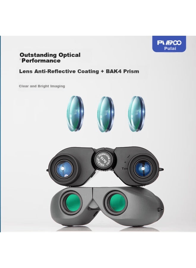 Puroo Guanqiong 5x Binoculars Compact Portable Mini Theater Viewing Gray - Image 3