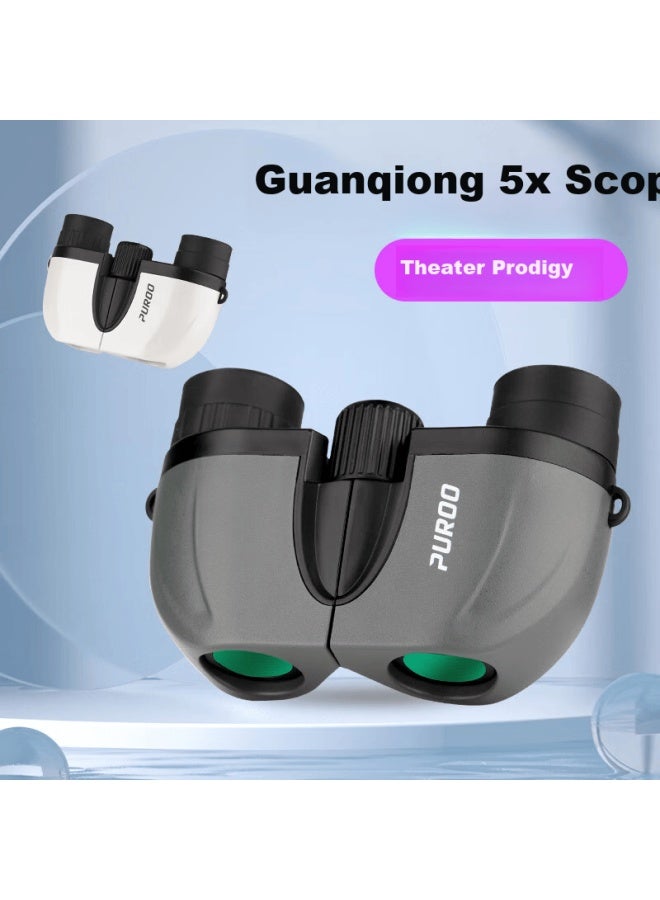 Puroo Guanqiong 5x Binoculars Compact Portable Mini Theater Viewing Gray - Image 1