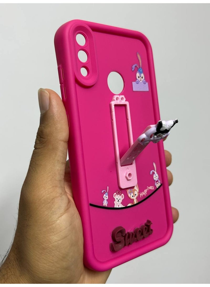 جراب خلفي بتصميم كرتوني جديد عليه كلمه Sweet متوافق مع هاتف Huawei Y7 2019 - Image 3