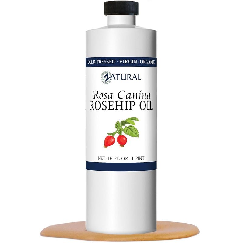Zatural ROSA CANINA  Organic Rosehip Oil for Face Nails Hair and Skin  Cold Pressed Rose Hip Oil 16 oz
