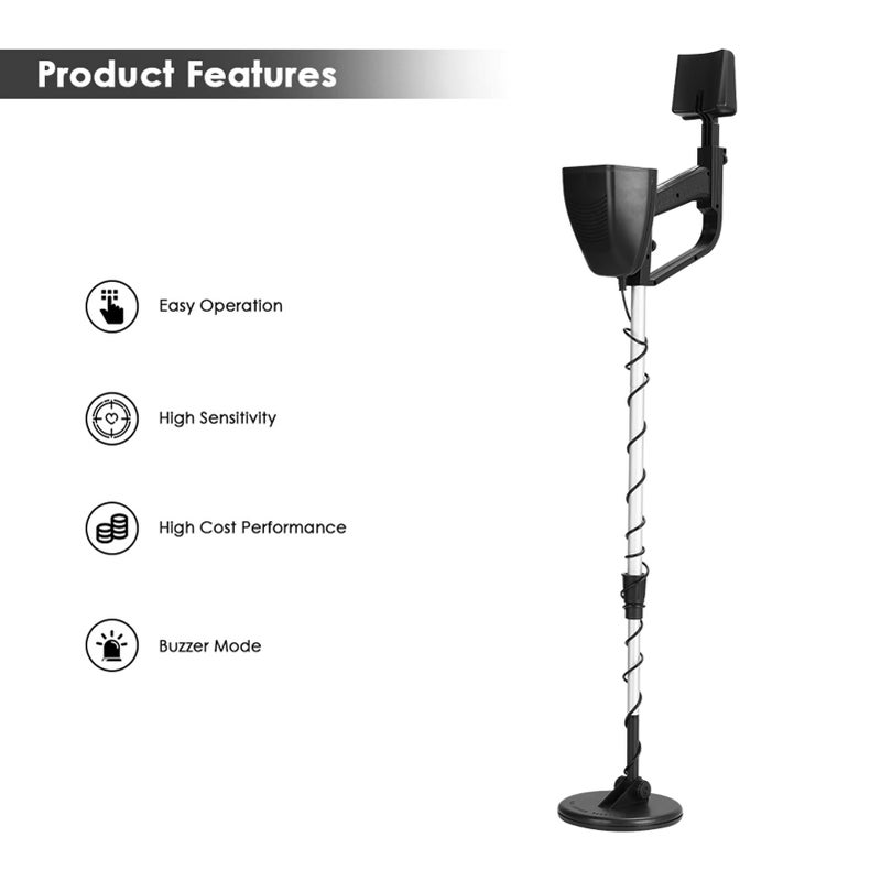 MD920 Handheld Portable Underground Metal Detector Detachable Easy Installation High Sensitivity Treasure Gold Metal Detecting Tool Large Back-lit LCD Display Screen 3 Adjustable Modes 160mm - Image 4