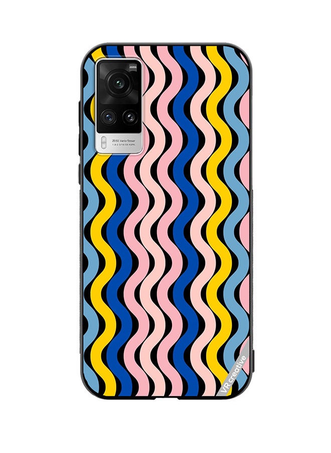 VR CREATIVE Protective Case Cover For Vivo X60 Pro Retro Vintage Waves Groove Design Multicolour  - Image 1
