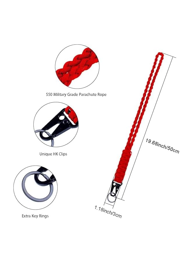 Green Tiger Heavy Duty Braided Weaving mobile phone lanyard Neck Lanyard Keychain for Men Women - Image 2