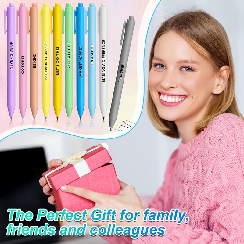 Epakh Epakh 50 Pcs Inspirational Ballpoint Funny Motivational Pens KitFun Optimistic Colorful Quotes Black Pen Novelty Gift for Coworkers Office SuppliesInspirationalMacaron Color - Image 5