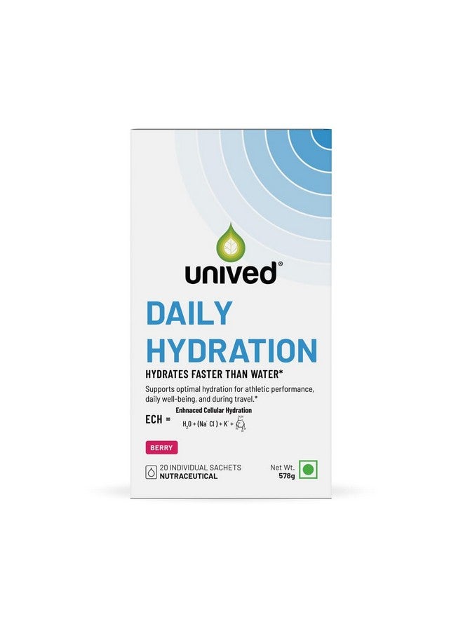 Unived Unived Daily Hydration - Enhanced Cellular Hydration (ECH) with Electrolytes, Supports Athletic Performance, Daily Wellness, and Optimal Fluid Balance - Family-Friendly, (Box of 20, Berry)  - Image 1