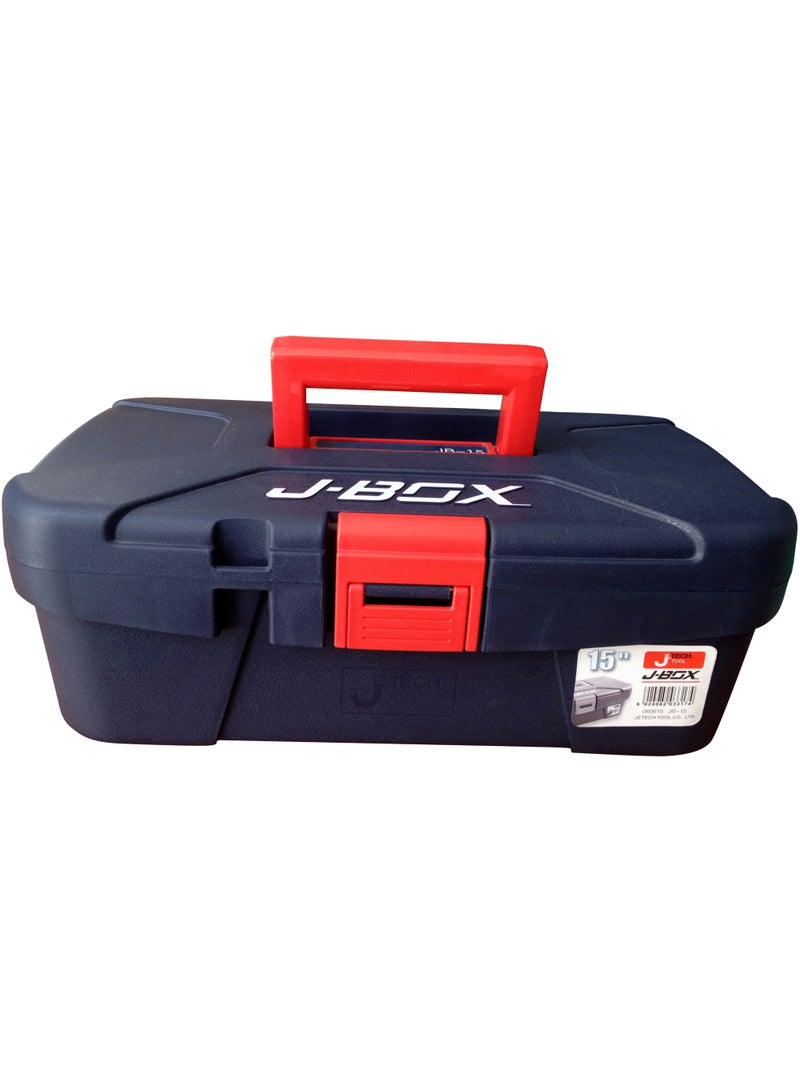 jetechtool Jetech 15-Inch Tool Box, Plastic Storage Toolbox, Multi-Function Organizer with Tray, Polypropylene Plastic Tools Box with Heavy Duty ABS Handle - JB-15 - Image 2
