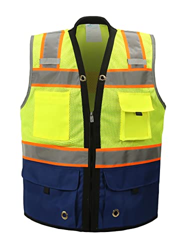 ShineBright Shine Bright Safety Vest - High Visibility with Reflective Straps and Pockets – Soft, Durable, and Breathable – ANSI CLASS 2 (Size Large, Royal Blue) - Image 1