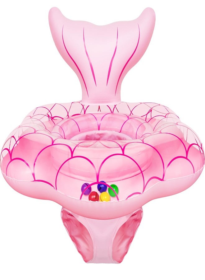 AMENON 25.6" Extra-Wide Baby Pool Float for 6-36 Months, Anti-Flip Safety Mermaid Toddler Swimming Float, Inflatable Swim Trainer, Infant Swim Floats, Toddler Floaties, Kids Beach Toys Summer Essentials - Image 1