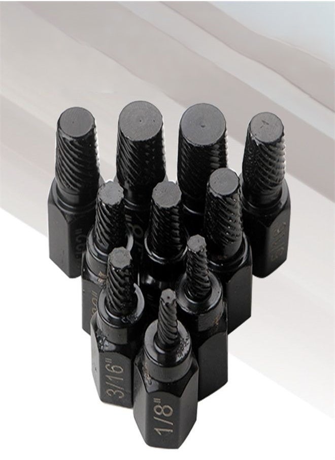 Generic - 10 Piece Screw and Nut Extractor Set Damaged Screw Extractor Broken Screw Extractor Hex Bolt Removal Tool Multispline Bolt Extractor Easy-Out Extraction Broken Remover Stripped Fastener Tool - Image 1