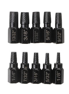 10 Piece Screw and Nut Extractor Set Damaged Screw Extractor Broken Screw Extractor Hex Bolt Removal Tool Multispline Bolt Extractor Easy-Out Extraction Broken Remover Stripped Fastener Tool