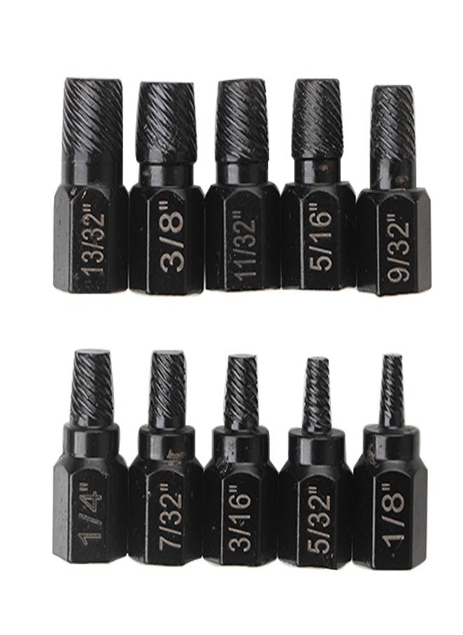 Generic - 10 Piece Screw and Nut Extractor Set Damaged Screw Extractor Broken Screw Extractor Hex Bolt Removal Tool Multispline Bolt Extractor Easy-Out Extraction Broken Remover Stripped Fastener Tool - Image 1