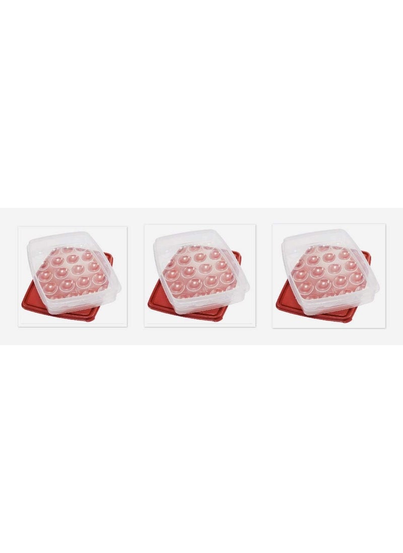 Rubbermaid Rubbermaid Egg Keepers Hold 20 Jumbo Eggs in Each KeeperTray RED Set of 3 
