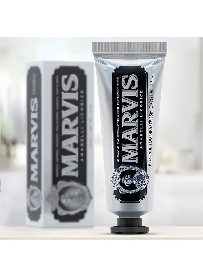 Marvis Amarelli Licorice Toothpaste 25ml, Promotes Natural Whitening of Teeth, Plaque Removal Toothpaste, Long Lasting Freshness - Image 3